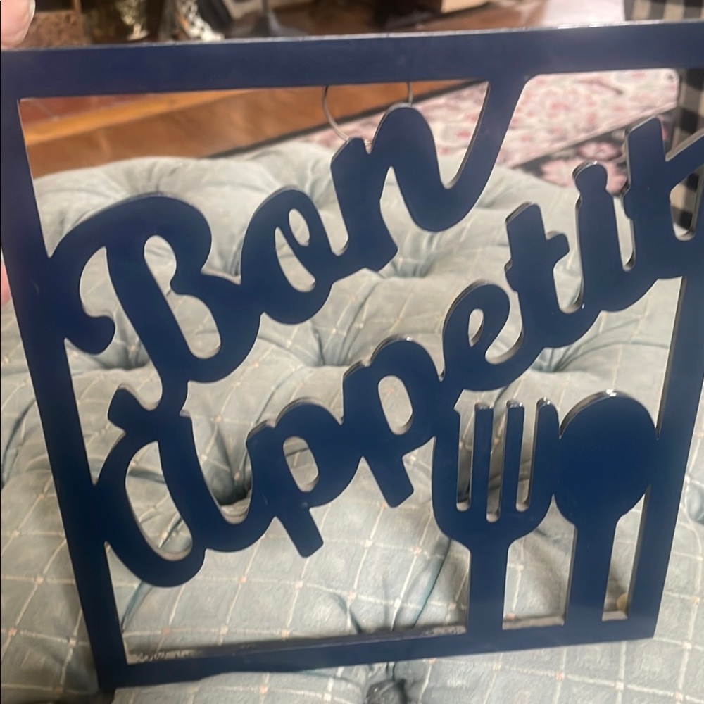 Navy 'Bon Appetit' Kitchen Wall Art